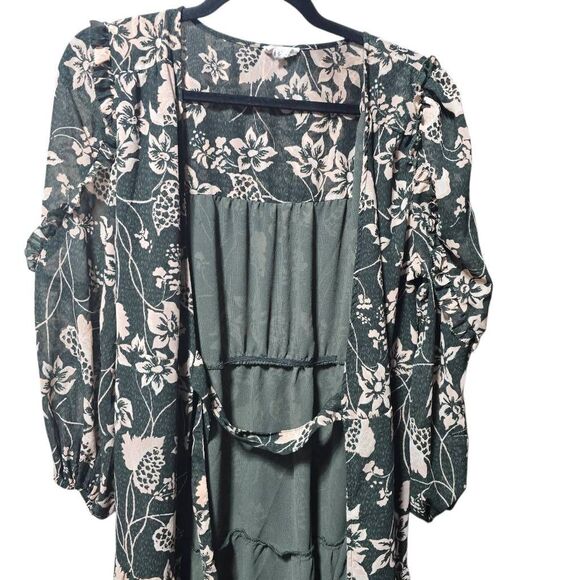 Elan February Black Floral Maxi Wrap Dress - Picture 4 of 7